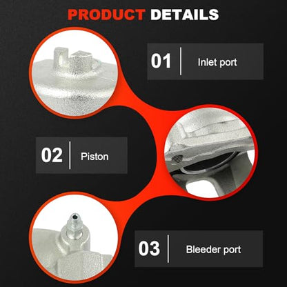 cciyu Front Left & Right Disc Brake Calipers With Bracket 19B956A 19B957A - size: Front[19B956A+19B957A]