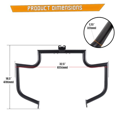 Kinglemc Crash Bar Engine Guard for Kawasaki Vulan(Black) - color: Black, size: VN1500P VN1600B/F VZ1600