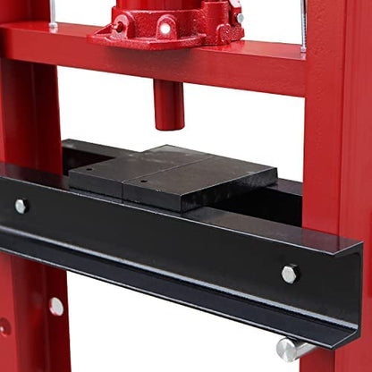 Big RED ATY20011R Torin Steel H-Frame Hydraulic Garage/Shop Floor Press with Stamping Plates, 20 Ton (40,000 lb) Capacity, Red - size: 20 Ton (40,000 lb)