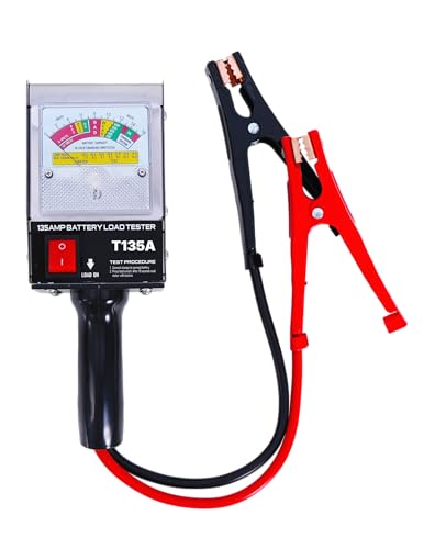 전문가용 135 Amp 배터리 부하 테스터, 6V 12V 자동차 충전 시스템 분석기, 읽기 쉬운 게이지, 자동차, 오토바이, 해양 배터리용 구리 조 클램프 T135A