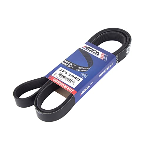 MOCA 7PK1940 EPDM Serpentine Belt fits 2007-2009 for Scion tC 2.4L, 2004-2006 for Toyota Solara 2.4L 2362CC l4 Gas DOHC, 2004-2006 for Toyota Camry 2.4L 2362CC l4 Gas DOHC - size: 7PK1940