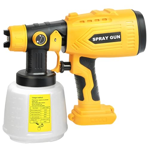 Cordless Paint Sprayer for Dewalt 20V Max Battery，HVLP Spray Paint Gun with Brushless Motor and Copper Nozzle, 200W Paint Sprayer for Home, Car, Furniture (Battery Not Included) - color: for Dewalt