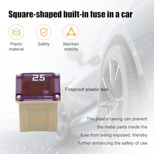 10 Pack 58 V 25 A Low-Profile Micro Cartridge Fuses - color: 25A