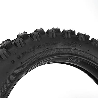 80/100-12 3.00-12 Rear Dirt Bike Tire and Inner Tube Set - size: 80/100-12