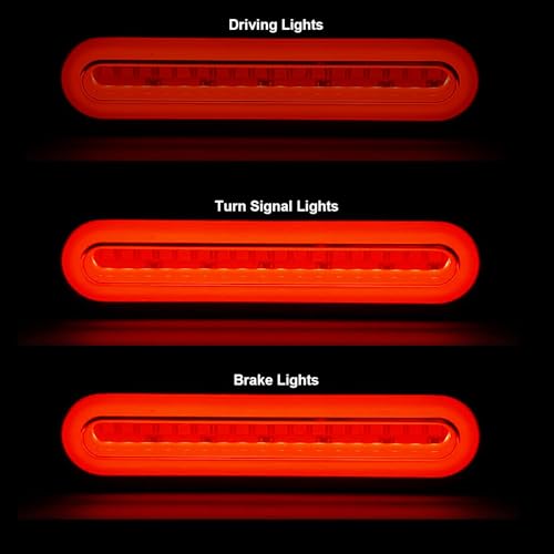 Kinstecks 4Pin Plug Tailight 1 in 2 Trailer Tail Light 58LED Truck Tail light Turn Signal Lights Brake Lights Driving Lights with Wiring Harness Kit for Trailer Truck RV Pickup SUV RV Van LED Red