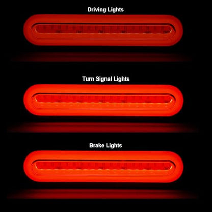 Kinstecks 4Pin Plug Tailight 1 in 2 Trailer Tail Light 58LED Truck Tail light Turn Signal Lights Brake Lights Driving Lights with Wiring Harness Kit for Trailer Truck RV Pickup SUV RV Van LED Red