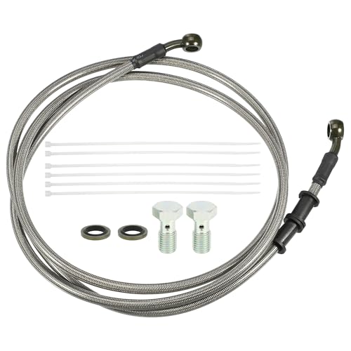 uxcell 1 Set 1.8m 5.91ft Motorcycle Hydraulic Brake or Clutch Line Hose Universal for Motorcycle Dirt Bike ATV Moped Scooter with Screws - size: 180CM