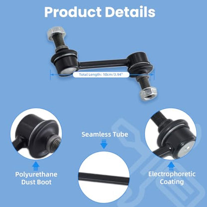2Pcs K750279 Rear Stabilizer Sway Bar Link Compatible With Kia 2007-2012 Santa Fe, 2007-2012 Veracruz, 2011-2013 Sorento, Compatible With Hyundai 2009-2011 Borrego - size: K750279 X2