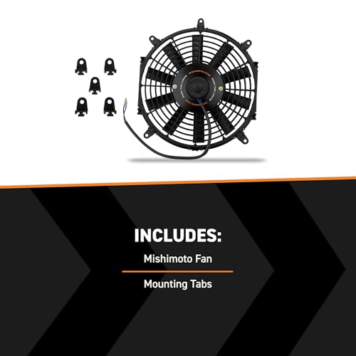 Mishimoto MMFAN-12 Slim Electric Radiator Fan, 12" Universal Fit, 12.25 Volts, Black