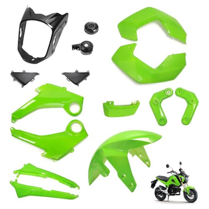 Mokuo Motorcycle Fairing Kit in ABS Material Compatible with Honda Grom Msx 125 SF 2013-2016, Apple Green Color - style: Apple Green