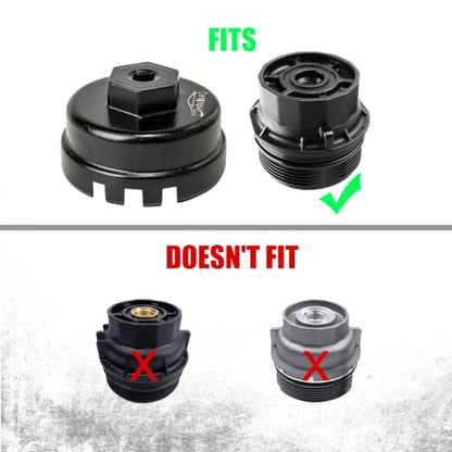 3mirrors Oil Filter Wrench Oil Filter Cap Wrench Compatible with HONDA ACURA (Custom) Durable Aluminium, 64MM 14 Flute