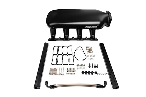 102mm LS Intake Manifold for LS1 LS2 LS6 – Sheet Metal Style EFI Race Intake w/Fuel Rails, MAP Sensor Port & 9.65L Large Plenum Black - color: Black