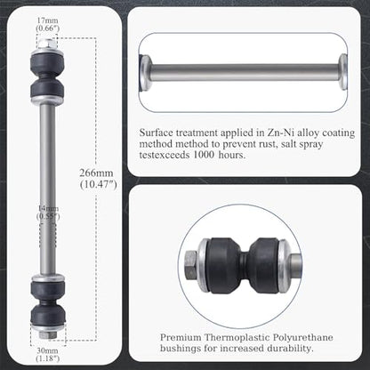 X4XZ K7275 Zinc-Nickel Alloy Front Stabilizer Sway Bar End Link 2L2Z5K483BA - size: K7275