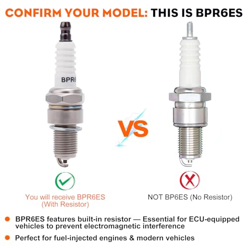 HIPA BPR6ES Spark Plug Replaces Torch F6RTC Champion RN9YC NGK BPR6ES - size: BPR6ES 2pack