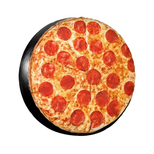 Pizza Slices Spare Tire Cover Universal Weatherproof Wheel Tire Covers Waterproof Dust-Proof Wheel Tire Protector Funny Tyre Covers for Trailer Off-Road Car Vehicle RV SUV Truck Travel 14 Inch - color: Pizza, size: 14" for tire diameter 23.6"-27.1"