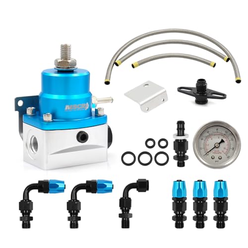Universal EFI Fuel Pressure Regulator Kit with 0-160psi Fuel Pressure Gauge - color: BLUE