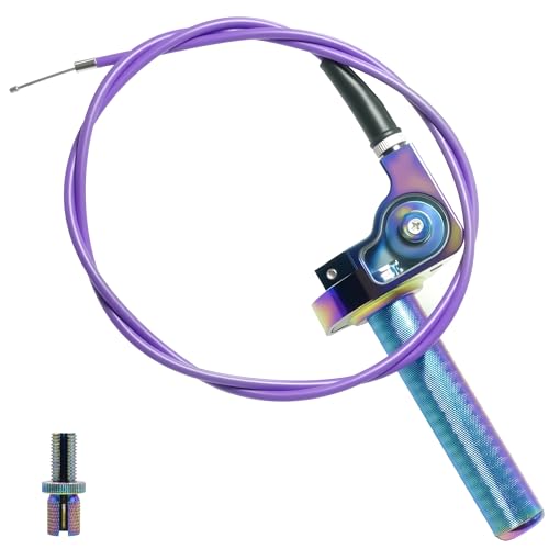 Motorcycle Throttle Grip 7/8" 22mm CNC Aluminum Quick Twister with Throttle Cable for KLX CR CRF EXC XR CRF50 CRF230 50 110 125 230 250 Dirt Pit Bike Motocross Motorbike Quad ATV - color: Style-B-Multicolored