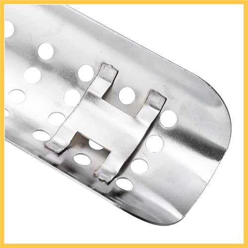 Universal Motorcycle Exhaust Heat Shield Chrome Plated Iron Exhaust Heat Insulation Shield Muffler Guard for Harley with 20-70mm Clamps Silver Tone Auto Replacement Parts