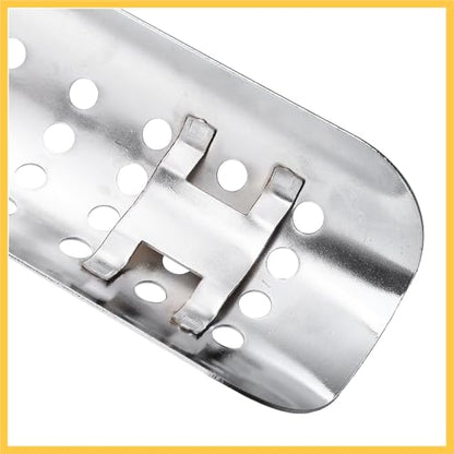 Universal Motorcycle Exhaust Heat Shield Chrome Plated Iron Exhaust Heat Insulation Shield Muffler Guard for Harley with 20-70mm Clamps Silver Tone Auto Replacement Parts