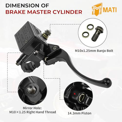 M MATI Front Brake Master Cylinder for Honda ATV TRX300 FW TRX350 TRX400 FA/FGA/FW TRX450 TRX650 45510-HC5-305