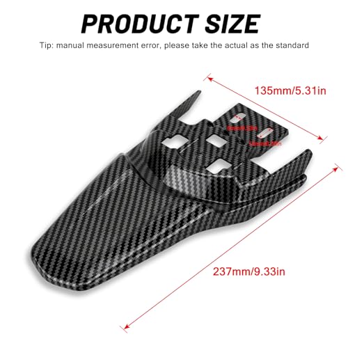 XINGWU Rear Fender for Surron Light Bee X/S Segway X160/X260 Dirt Bike Front Fender Motorcycle Fender Modified Mudguard Protector for Eikes Carbon Fiber Style - size: Rear Fender, style: Carbon Fiber Style
