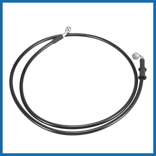 Universal 140cm 55.12" Motorcycle Brake Clutch Oil Hose Line Pipe Hydraulic Reinforced Stainless Steel Braided Black Item Replacement
