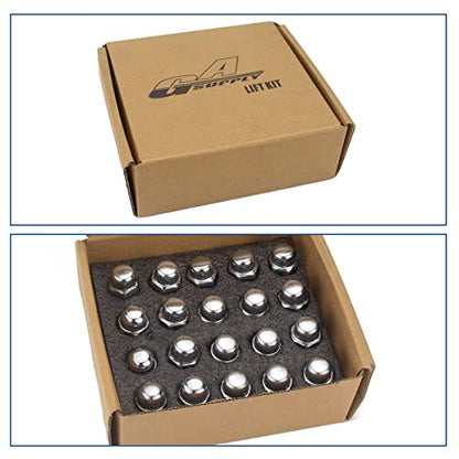 GAsupply 20pcs 12x1.5 Lug Nuts Chrome, 1.38" Tall 3/4" 19mm Hex Cone Seat - color: Silver, size: M12x1.5, style: 20 Pack