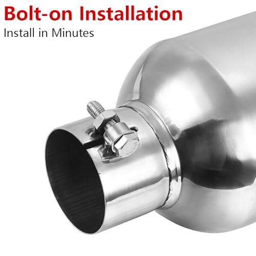 A-KARCK Exhaust Tip 3" Inlet to 6" Outlet, 15" Overall Length Polishing Bolt On Exhaust Tailpipe Tip Protect Tailpipe - size: 3" Inlet 6" Outlet 15" Long, style: POLISHED