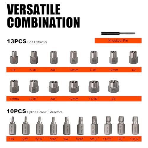 42Pcs Bolt Extractor Kit,Left Hand Drill Bit,Easy Out Screw Bolt Extractor - size: 42pc