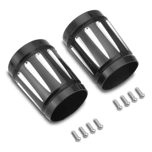 For Harley 4'' Mufflers End pipes Caps Road King FLHR Street Glide FLHX Road Glide FLTR 1986-2016 Black Deep edge cut Series Merge exhaust end cap (A- Deep Style) - style: A- Deep Style