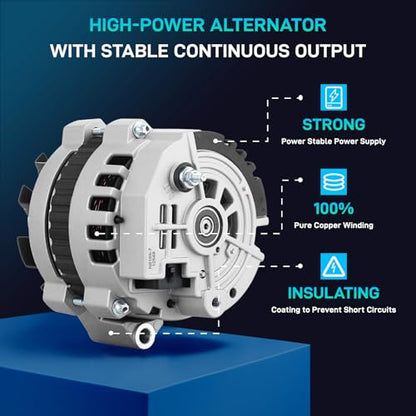BDELI 81657N6G New Alternator Fit for Chevy 1994-1995 K1500 C1500 - size: 8165-7N-6G