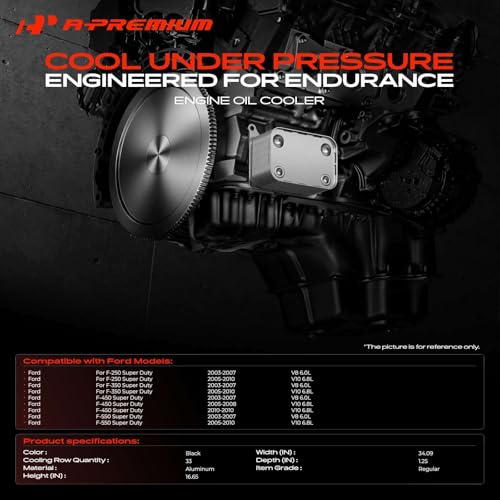 A-Premium Automatic Transmission Oil Cooler Compatible with Ford