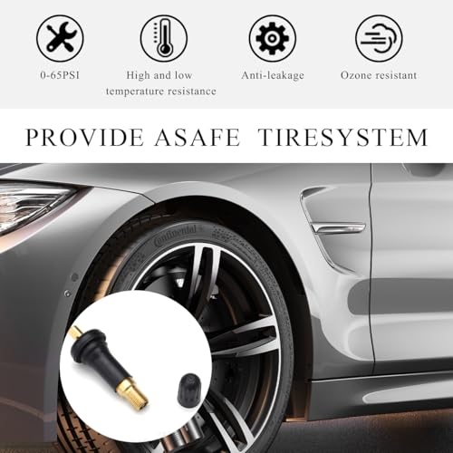 Yourkar 4 PCS TPMS 20008 Tire Valve Stem, Snap-in Tubeless Tire Pressure Sensor Valve Stem Replacement, Valve Stem for Commander, Lucerne, Avenger, Charger, Car Accessories