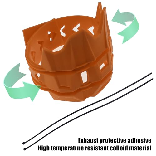 Motorcycle Universal Exhaust Heat Shield Cover Muffler Pipe Guard Leg Anti Hot Silencer Guard Anti-scalding Protector Ring For Muffler Tailpipe（Orange） - color: Orange
