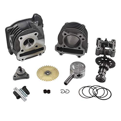GY6 Cylinder Rebuild Kits Trkimal Upgrade 50mm Big Bore Kit Cylinder head assemble 69mm valve sets for 49CC 50CC 139QMB Moped Scooter Engine, Racing Performance CDI Ignition Coil Spark Plug Clutch etc - size: 69mm valve length