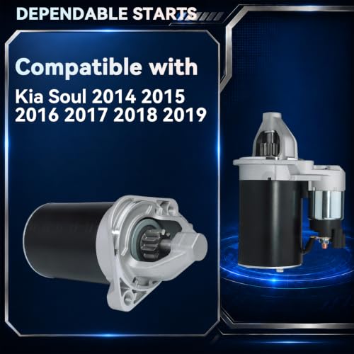 410-40066 36100-2B110 Starter Motor for 2014-2019 Kia Soul L4 1.6L, 2016-2017 Kia Rio, 12V 0.9KW 10 Teeth CW - size: 410-40066