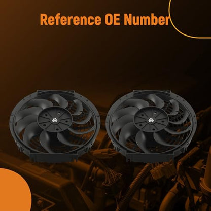 maXpeedingrods 2X 12 inch Universal Slim Fan Push Pull Electric Radiator Cooling 12V Mount Kit - size: 12 inch