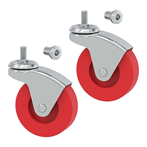 BIG RED 2 Pack 2.5" Swivel Caster Wheel for Creeper Service Utility Cart Stool Post Mount, TR6551 - style: Replacement Swivel Wheels