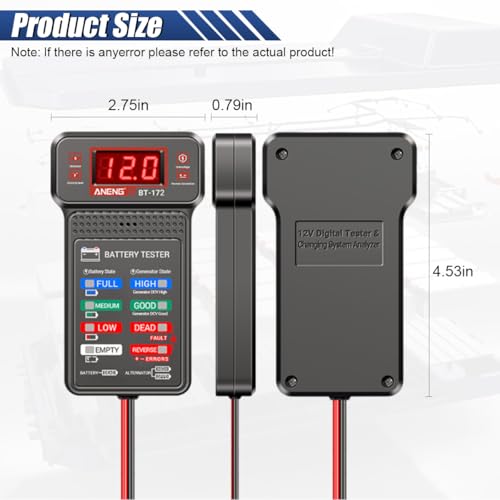 12V Car Battery Tester, Car Alternator Charging System Analyzer