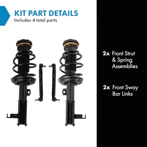 TRQ Front Suspension Kit Complete Strut & Coil Spring Assembly Sway Bar - style: SCA34824