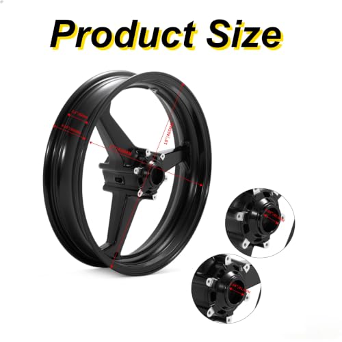 17"x3.5" Front Wheel Rim for Honda CBR600RR CBR 600RR 2007-2019 - color: Black, size: CBR600RR 2007-2019