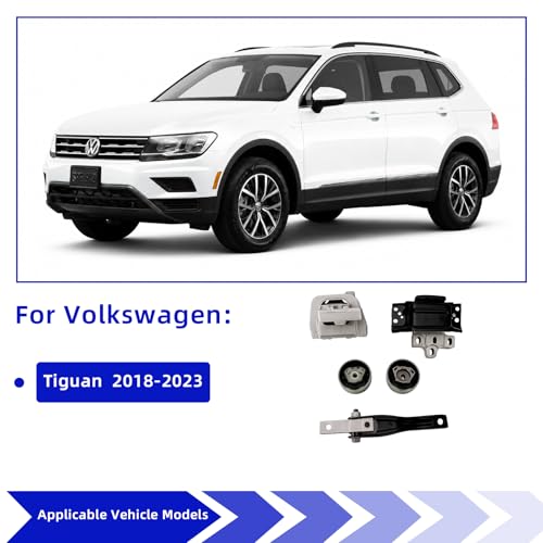 Engine Motor & Transmission Mount Kit 5PCS for Volkswagen Tiguan 2018–2023 2.0L Turbo L4, VW Tiguan Mount Set Replacement, Replaces 5Q0198037F 5Q0199855C 5QA199555AM