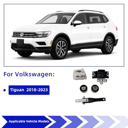 Engine Motor & Transmission Mount Kit 5PCS for Volkswagen Tiguan 2018–2023 2.0L Turbo L4, VW Tiguan Mount Set Replacement, Replaces 5Q0198037F 5Q0199855C 5QA199555AM