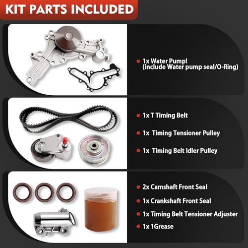 Engine Timing Belt Kit with Water Pump Compatible with Mitsubishi Outlander - size: ZSD-004