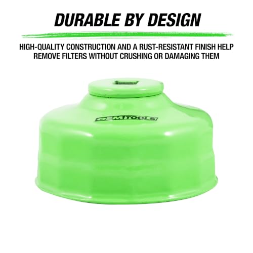 OEMTOOLS 74mm 14 Flute Oil Filter Wrench, Green, Blend - style: 74 mm 14 Flute