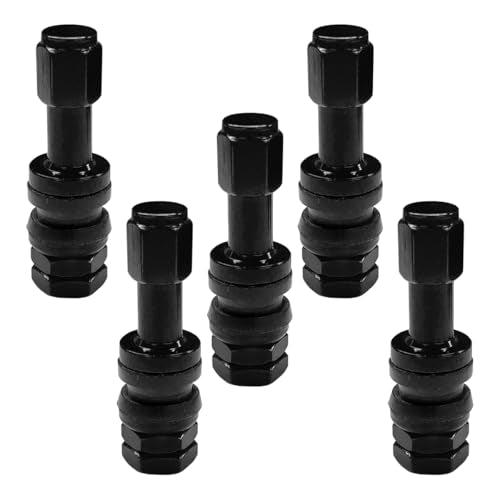 TR43E Metal Clamp-in Tire Valve Stems for 0.453" Rim Holes, Black - color: Black