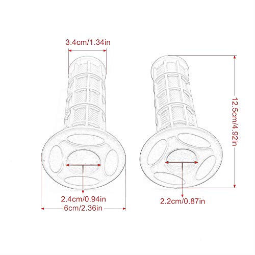 Worldmotop Motorcycle Handlebar Grips Non-Slip Soft Rubber Grips Handlebar with 7/8" 22mm 24mm Replacement for All Off Road ATV Dirt Bike, Bike Handle Grips(Black)