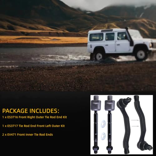 Front Outer Inner Tie Rod End Kit for Honda Pilot 2003-2008 (4pc) - size: ES3716 ES3717 EV471