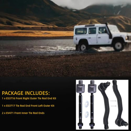 Front Outer Inner Tie Rod End Kit for Honda Pilot 2003-2008 (4pc) - size: ES3716 ES3717 EV471