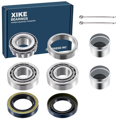 XiKe Trailer Bearings LM11949 LM11910 for 3/4" Axles, 2 Sets - size: LM11949/10 + Seal ID 1.125'', style: Pack 2 Set